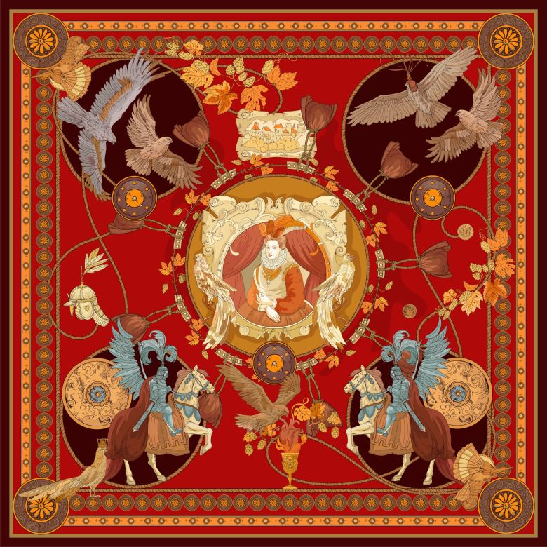 Платок «Гусария» (красный) (Твил)