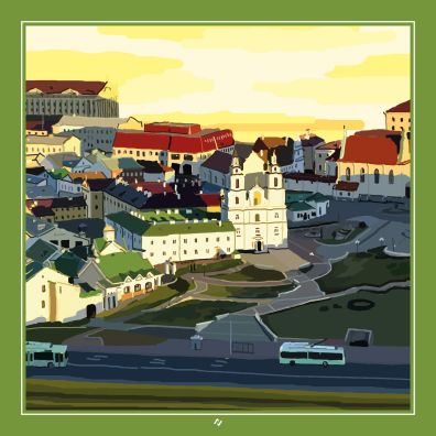 Платок «Верхний город» (Мокрый шелк)
