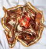Платок «Гусария» (золотой) (Мокрый шелк)